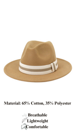 Casual Fedora Hats With Striped Stretch Belt | Camel SHIPS DEC. 6
