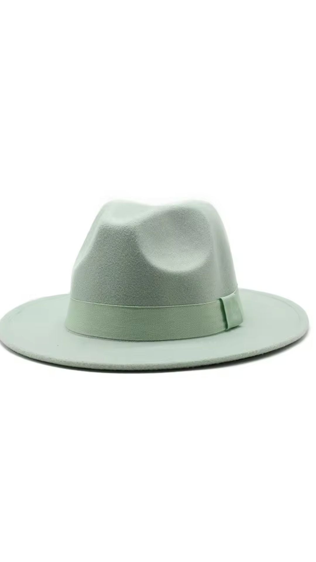 Women Classic Year Round Fedora Hat With Belt (Mint Green)