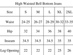High Waist Bell Bottom Jeans- Indigo