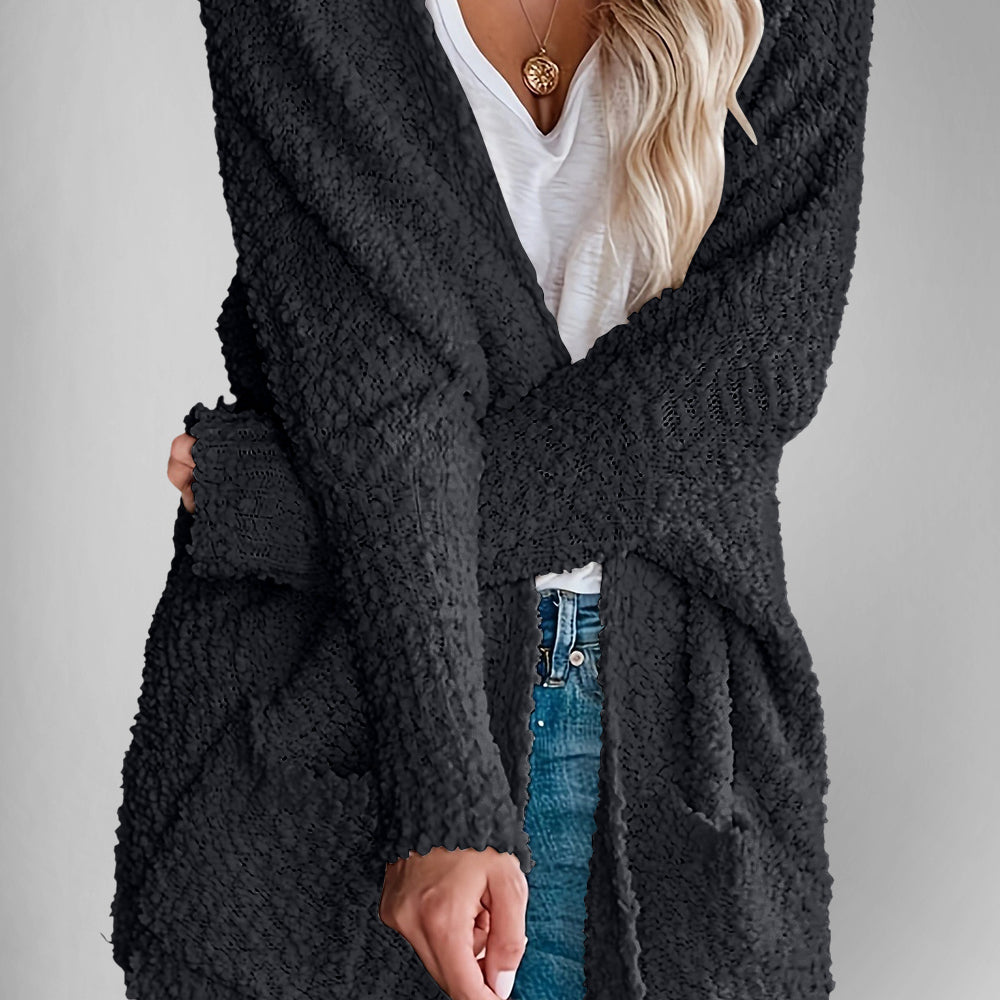 
                      
                        Double Take Pocketed Open Front Long Sleeve Cardigan
                      
                    