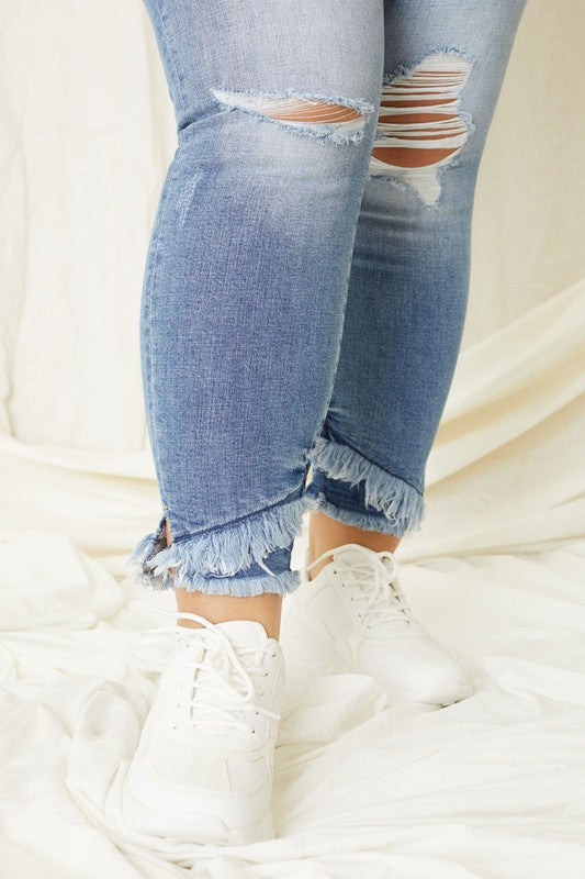 
                      
                        Plus Mid Rise Ankle Skinny Jeans
                      
                    