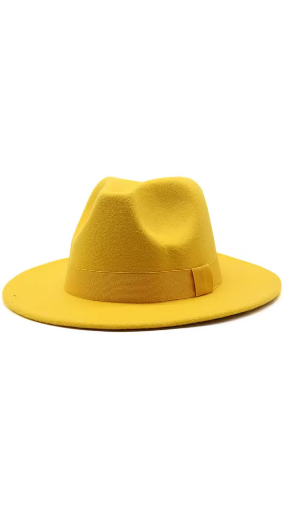 Women Classic Year Round Fedora Hat With Belt (Yellow)