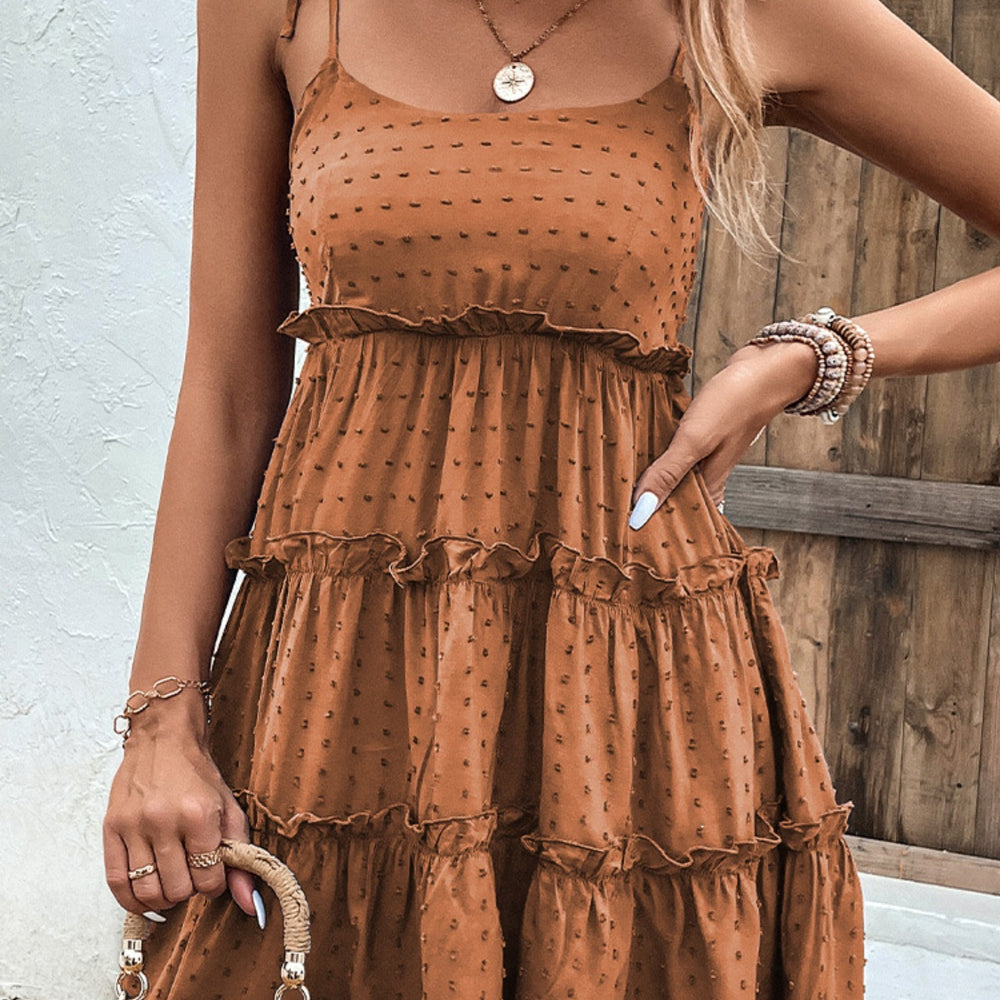 
                      
                        Frill Spaghetti Strap Tiered Dress
                      
                    