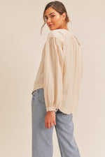 Distressed Button Down Top