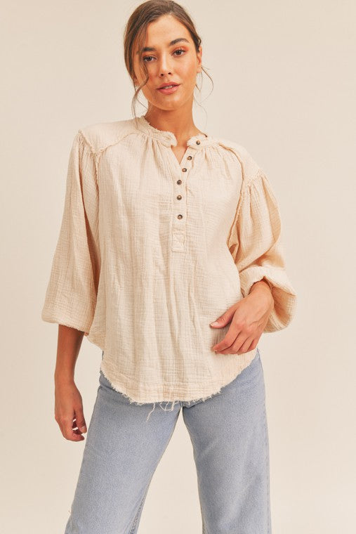 
                      
                        Distressed Button Down Top
                      
                    