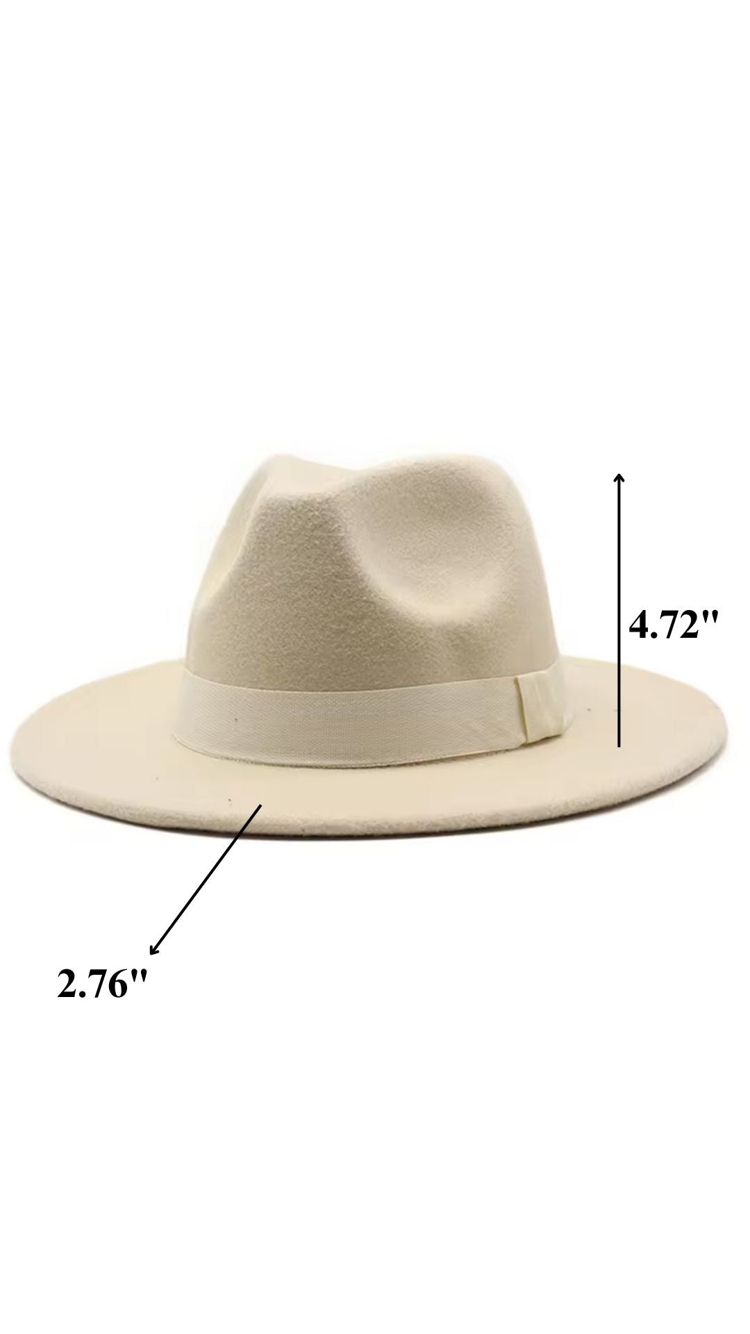 Women Classic Year Round Fedora Hat With Belt (Beige)