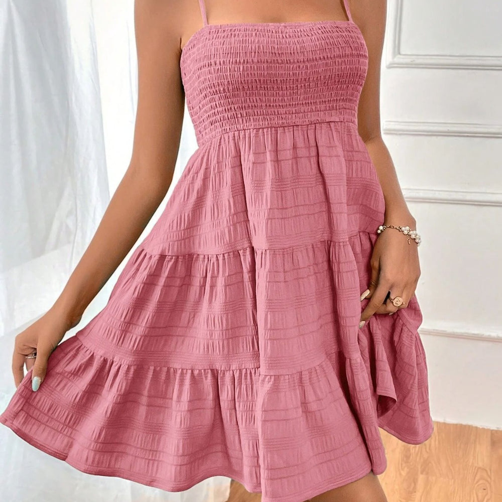 
                      
                        Tiered Smocked Square Neck Cami Dress
                      
                    