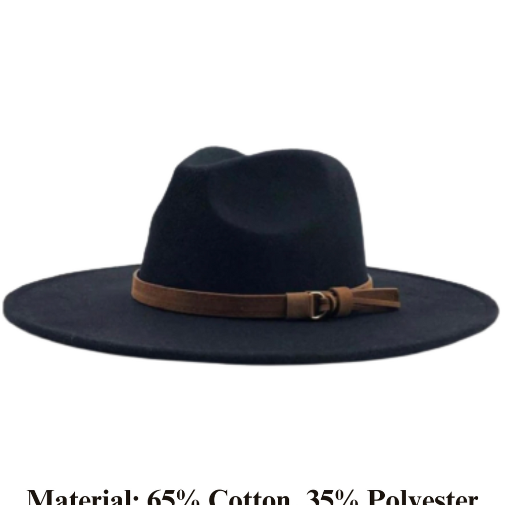 
                      
                        Wide Brim Fedora Hats With Brown Belt | Black
                      
                    