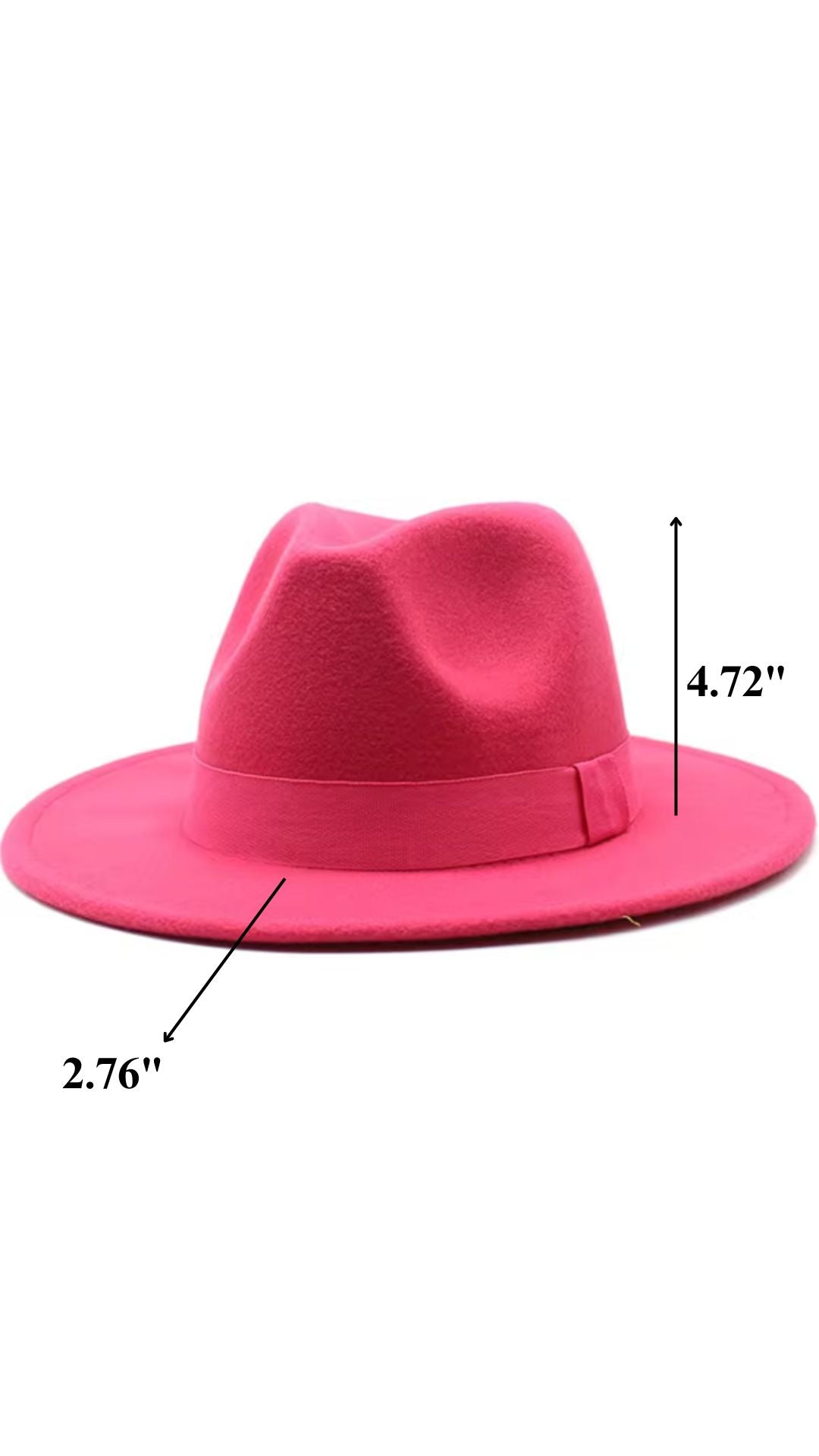 Women Classic Year Round Fedora Hat With Belt (Fuchsia)