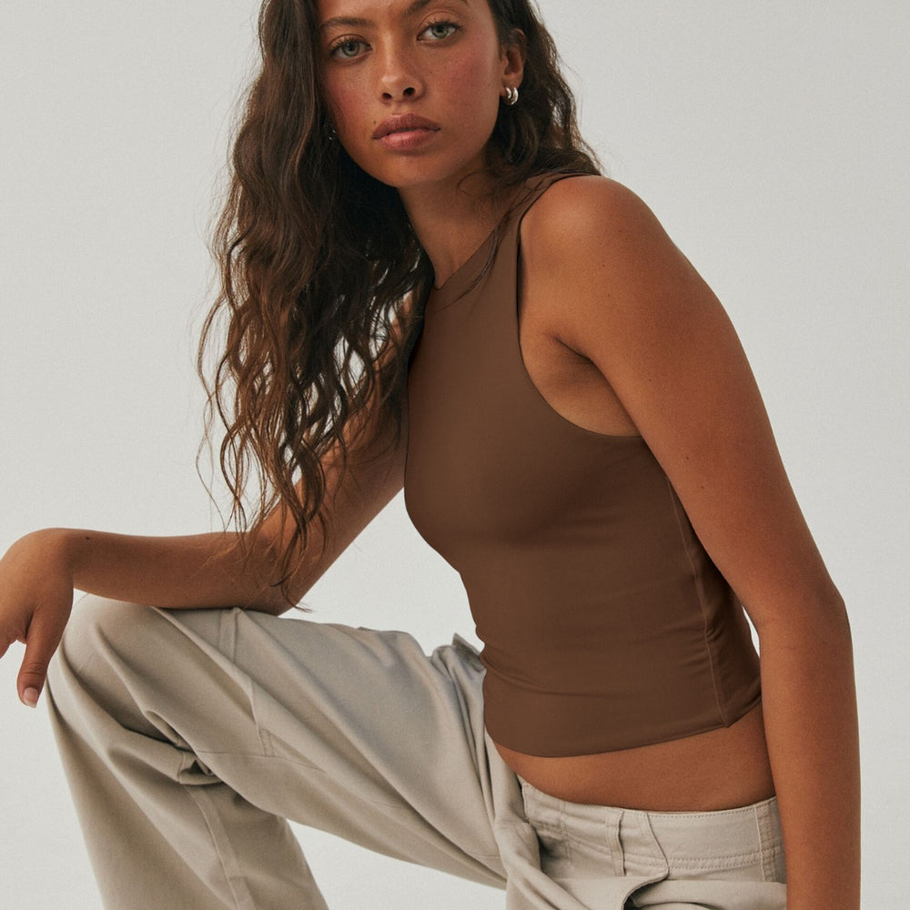 
                      
                        Round Neck Cropped Tank
                      
                    