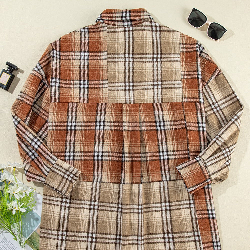 
                      
                        Plaid Snap Down Dropped Shoulder Shacket
                      
                    