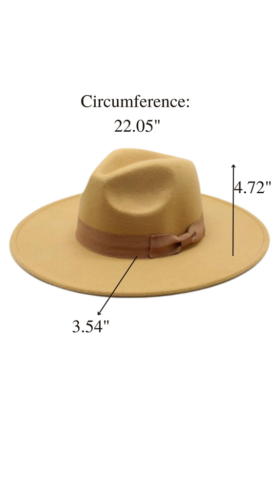 Wide Brim Fedora Hats With Bow Belt | Khaki