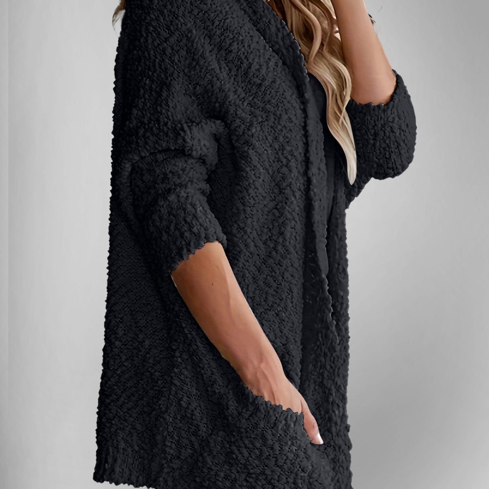 
                      
                        Double Take Pocketed Open Front Long Sleeve Cardigan
                      
                    