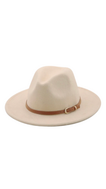Casual Fedora Hats With Thin Belt | Beige