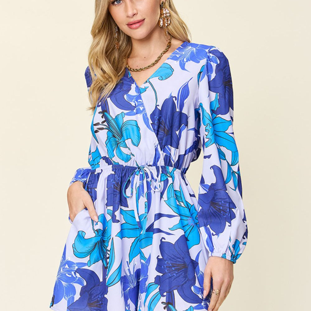 
                      
                        Double Take Full Size Floral Long Sleeve Romper with Pockets
                      
                    