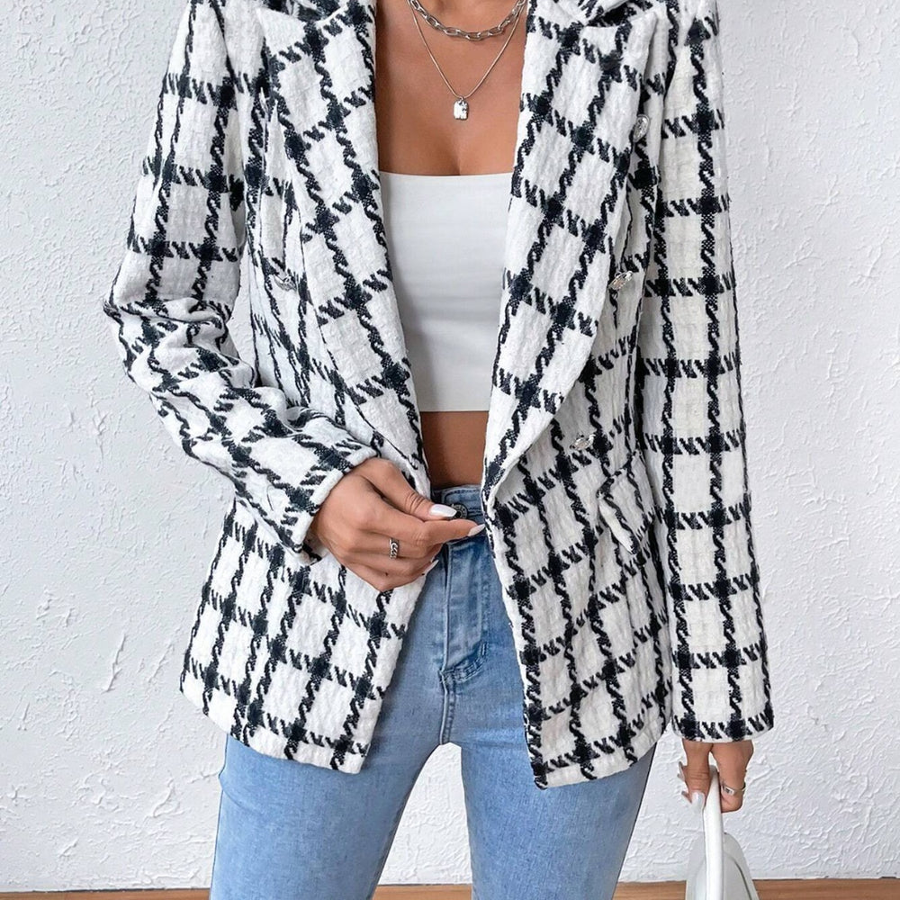 
                      
                        Lapel Collar Long Sleeve Blazer with Pockets
                      
                    