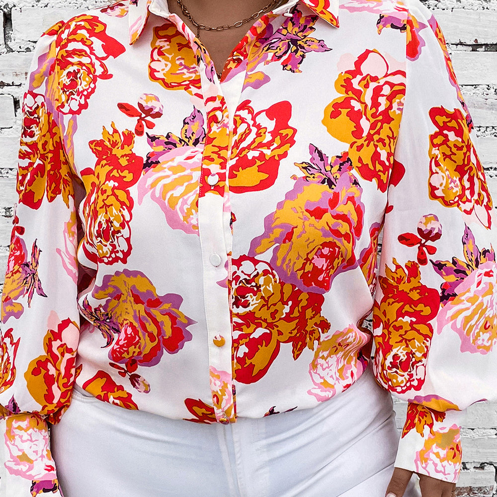 
                      
                        Plus Size Printed Long Sleeve Shirt
                      
                    