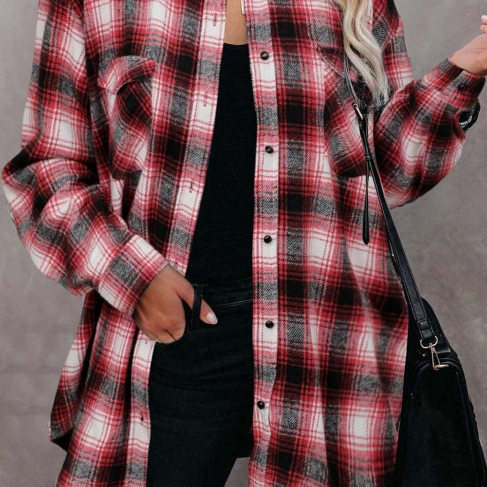 
                      
                        Full Size Plaid Collared Neck Long Sleeve Shirt
                      
                    