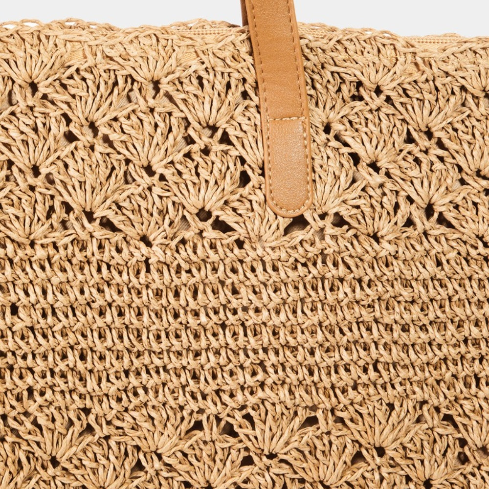 
                      
                        Fame Straw Braided Tote Bag
                      
                    