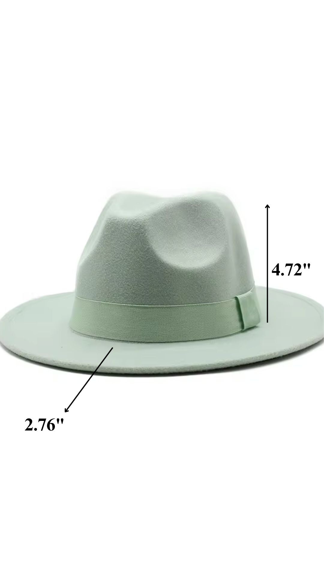 Women Classic Year Round Fedora Hat With Belt (Mint Green)