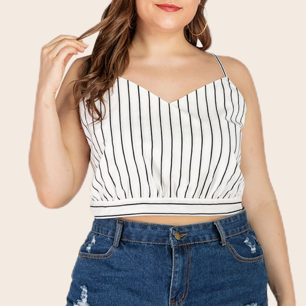 
                      
                        Plus Size Striped Tie-Back Cropped Cami
                      
                    