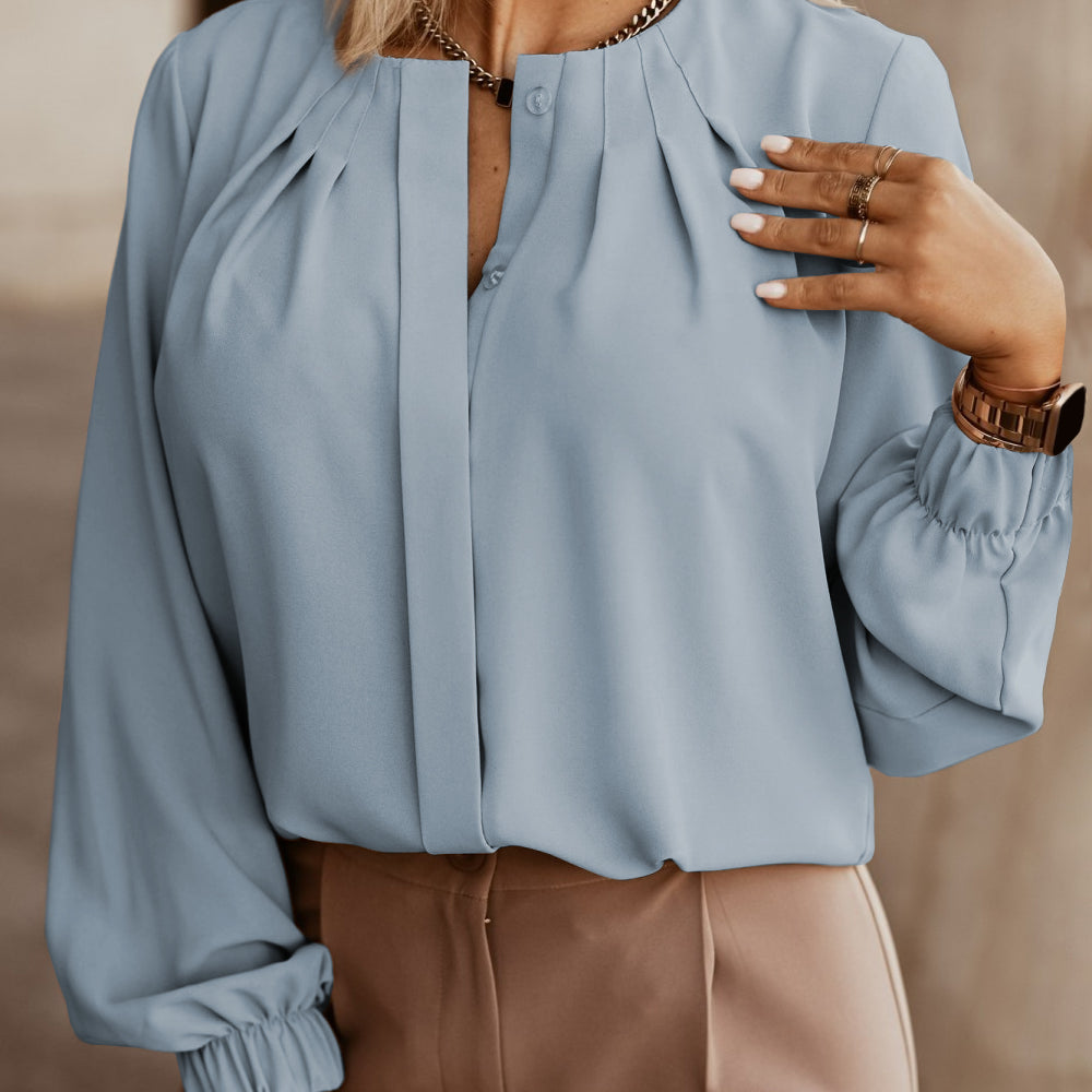 
                      
                        Button Up Round Neck Long Sleeve Shirt
                      
                    