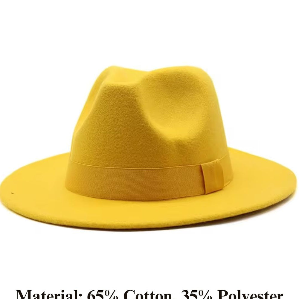 
                      
                        Women Classic Year Round Fedora Hat With Belt (Yellow)
                      
                    