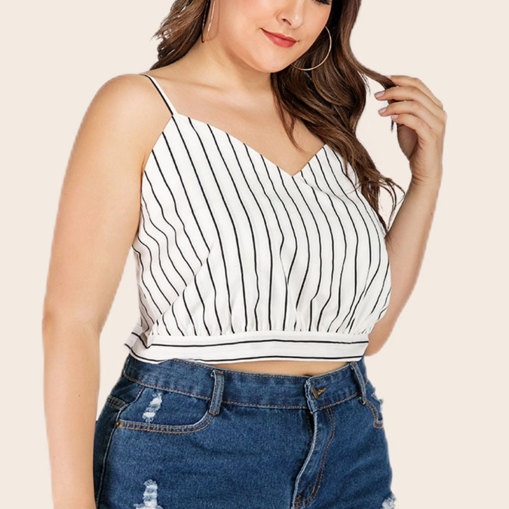 
                      
                        Plus Size Striped Tie-Back Cropped Cami
                      
                    