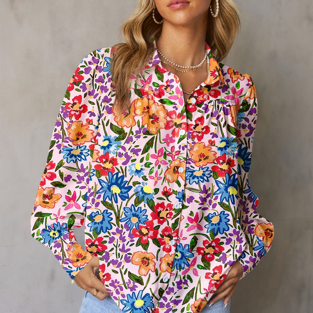 
                      
                        Printed Collared Neck Long Sleeve Shirt
                      
                    