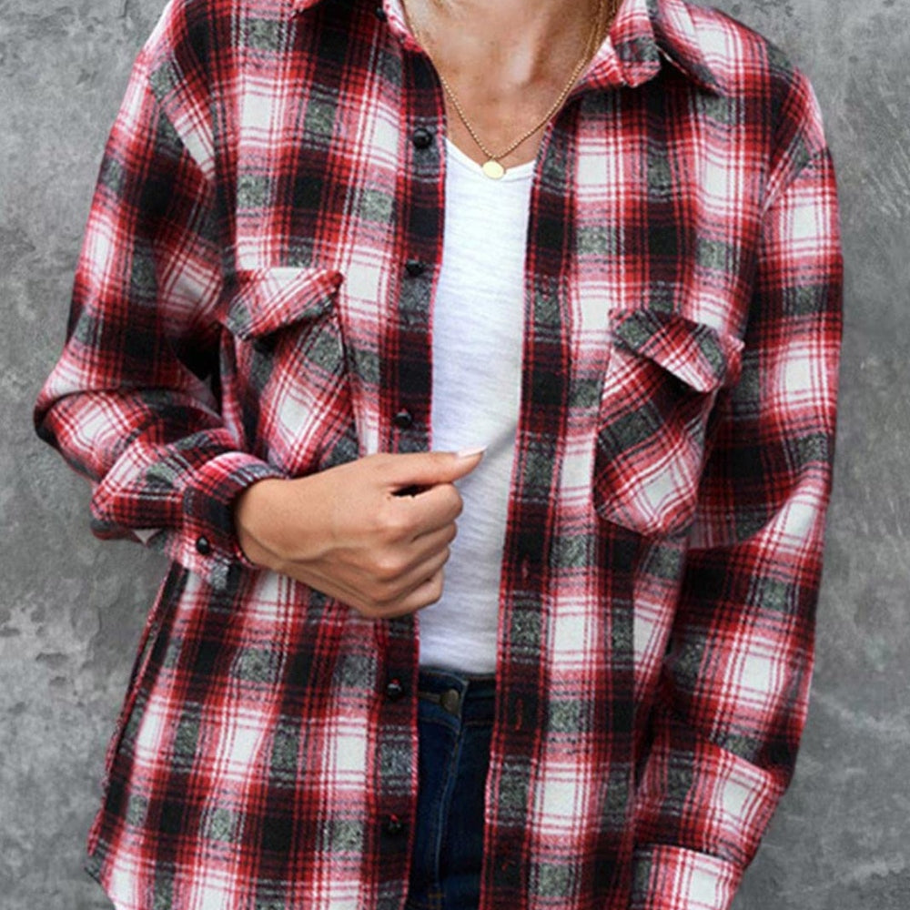 
                      
                        Full Size Plaid Collared Neck Long Sleeve Shirt
                      
                    