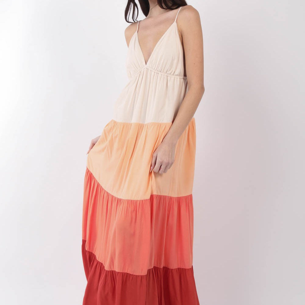 
                      
                        VERY J Color Block Tiered Maxi Cami Dress
                      
                    