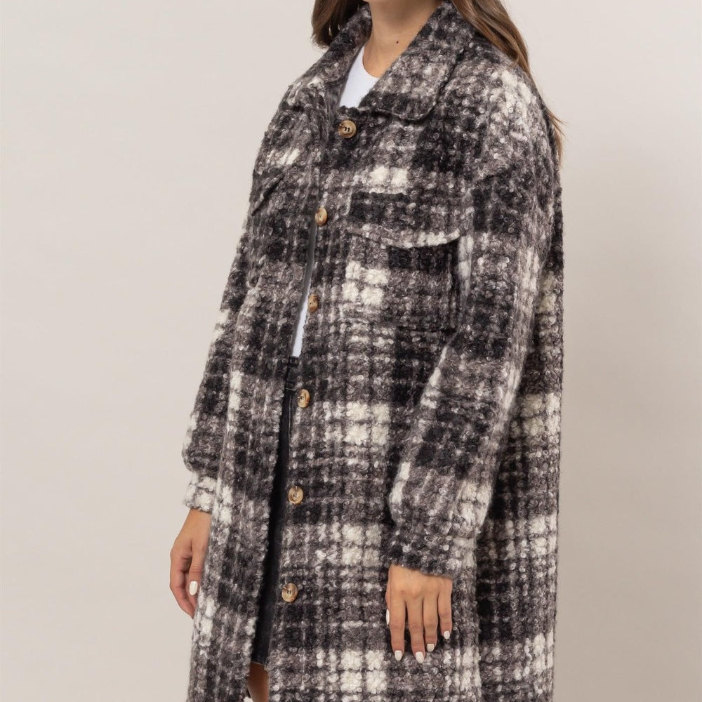 
                      
                        HYFVE Plaid Button Down Longline Shacket
                      
                    