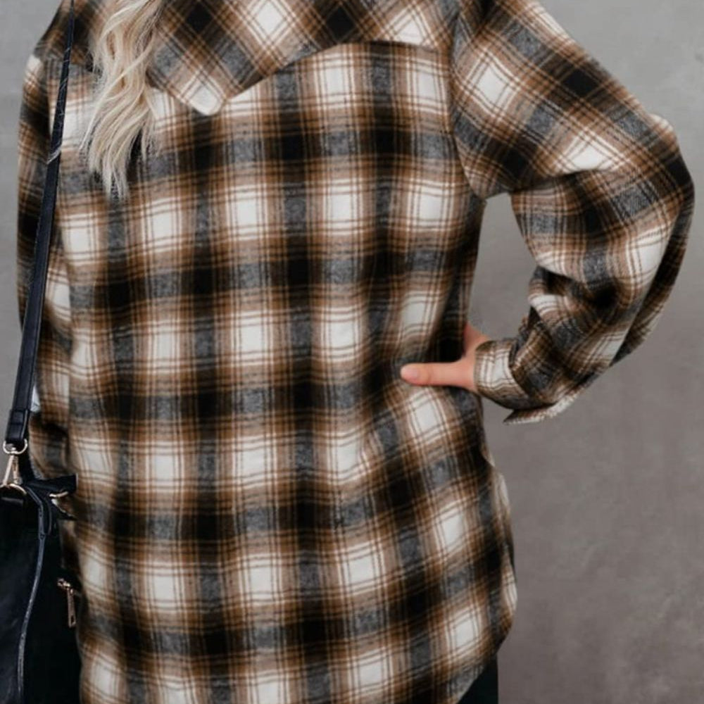 
                      
                        Full Size Plaid Collared Neck Long Sleeve Shirt
                      
                    