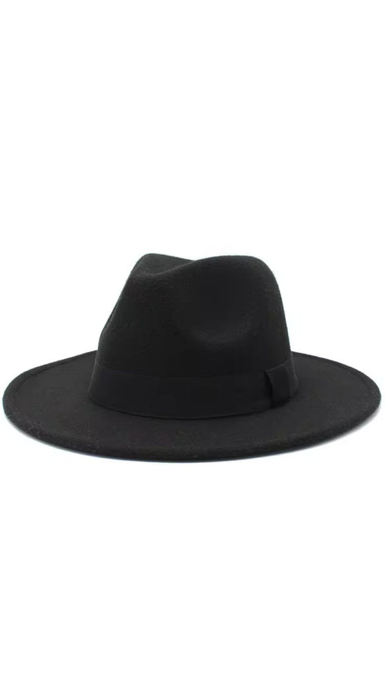 Women Classic Year Round Fedora Hat With Belt (Black)