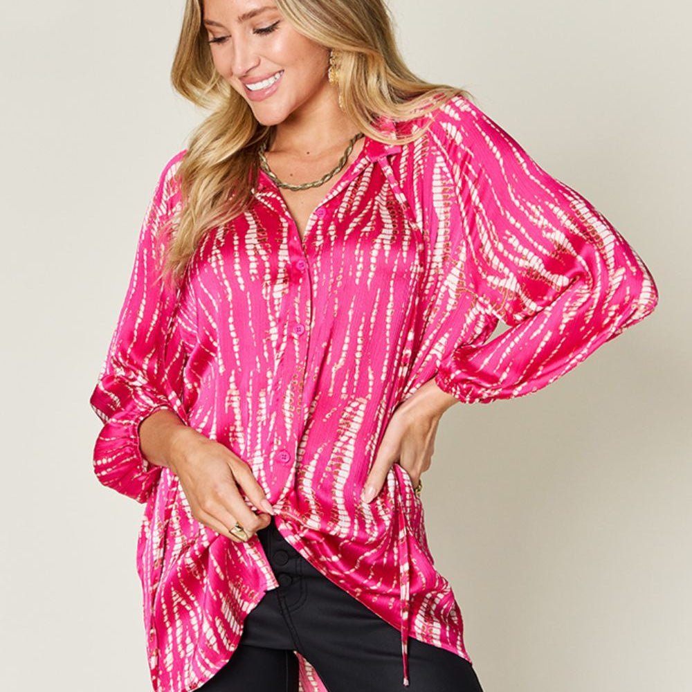 
                      
                        Double Take Full Size Printed Button Up Long Sleeve Shirt
                      
                    