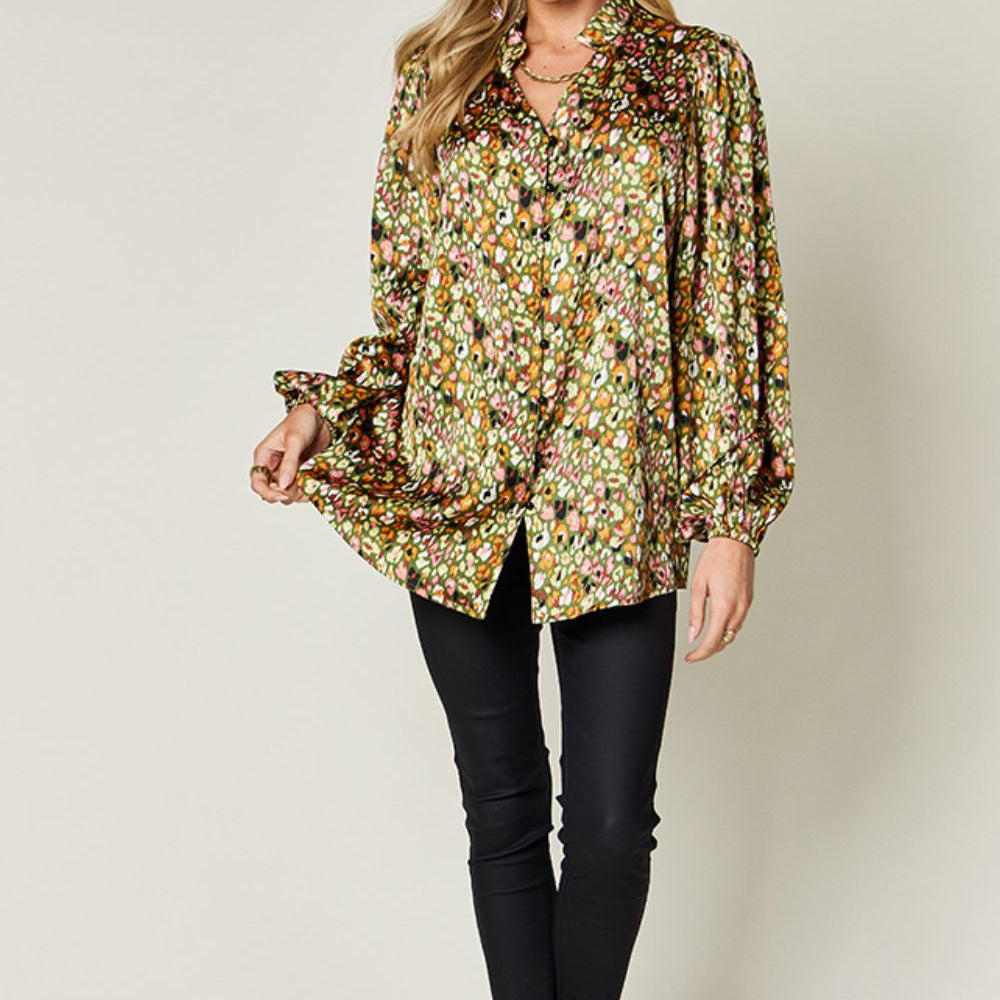 
                      
                        Double Take Full Size Printed Long Sleeve Blouse
                      
                    