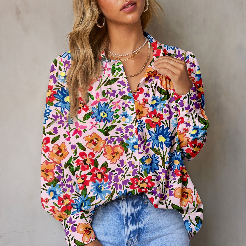 
                      
                        Printed Collared Neck Long Sleeve Shirt
                      
                    