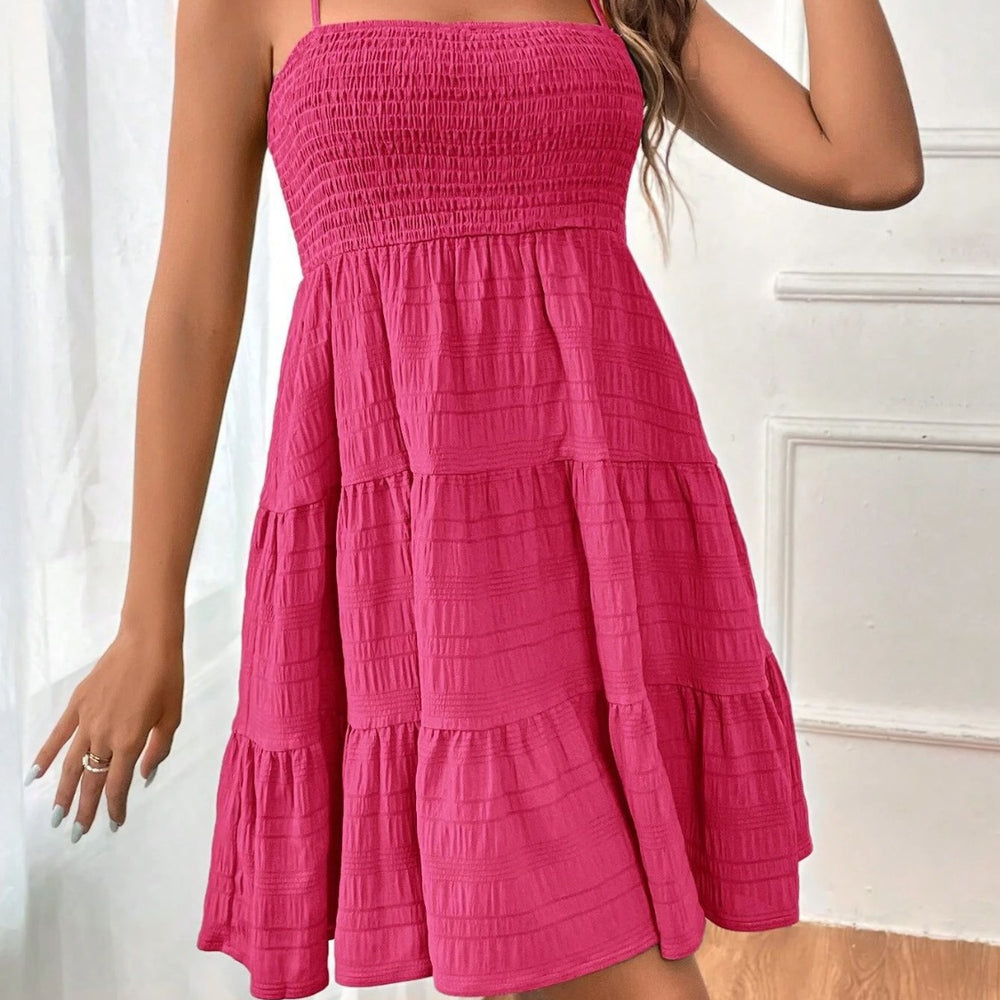 
                      
                        Tiered Smocked Square Neck Cami Dress
                      
                    