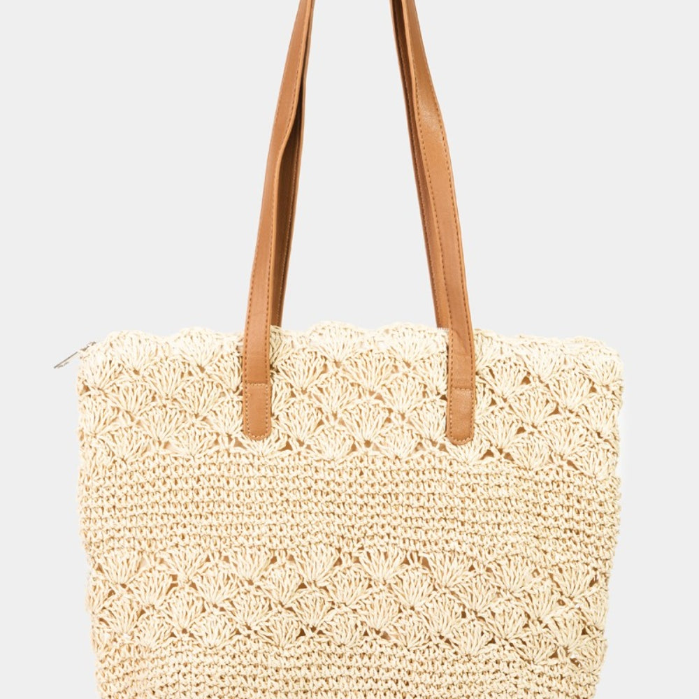 
                      
                        Fame Straw Braided Tote Bag
                      
                    