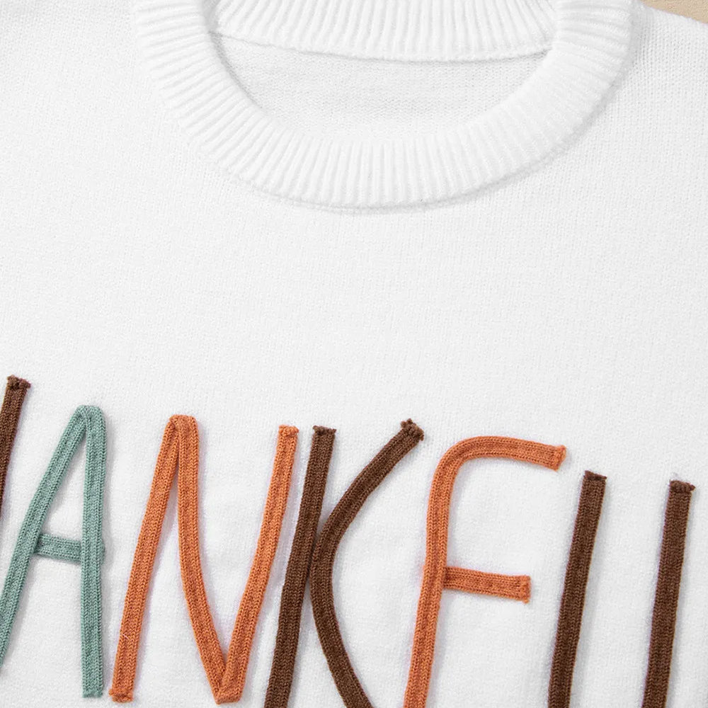 
                      
                        THANKFUL Round Neck Long Sleeve Knit Top
                      
                    