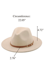 Casual Fedora Hats With Thin Belt | Beige