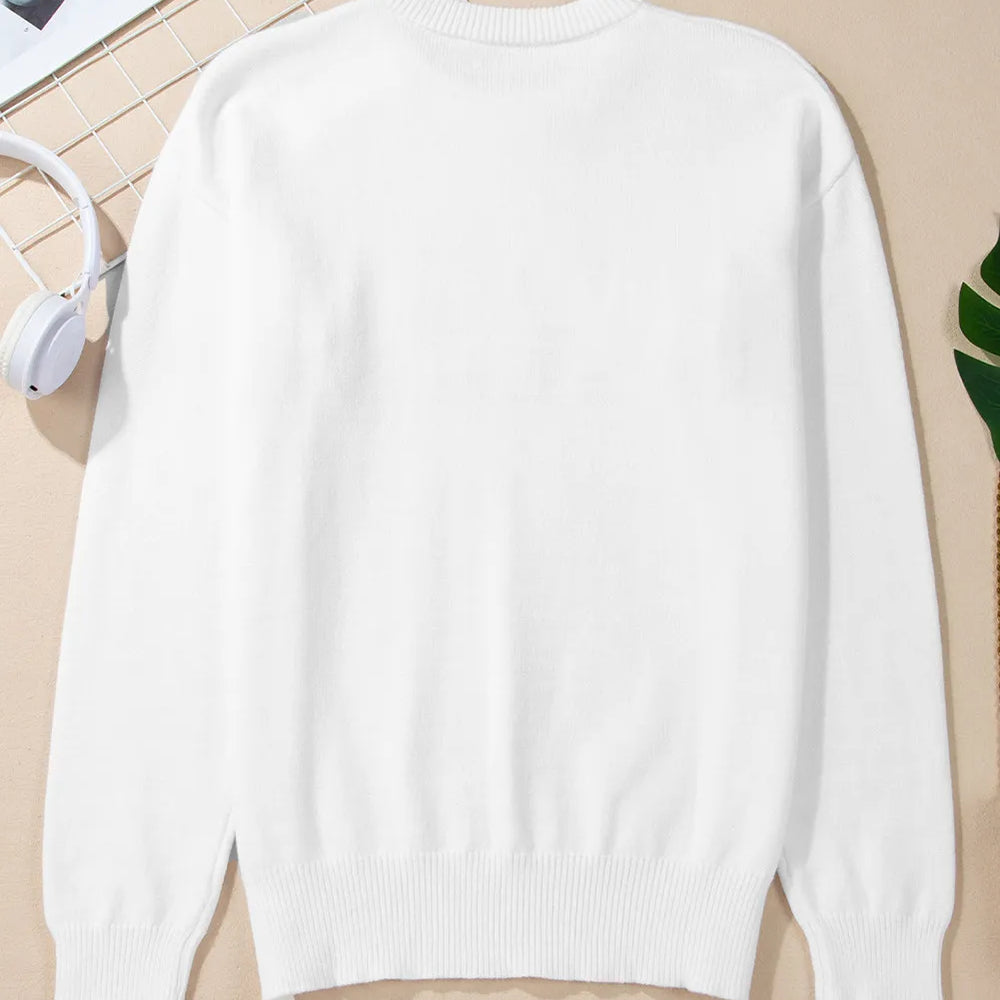 
                      
                        THANKFUL Round Neck Long Sleeve Knit Top
                      
                    