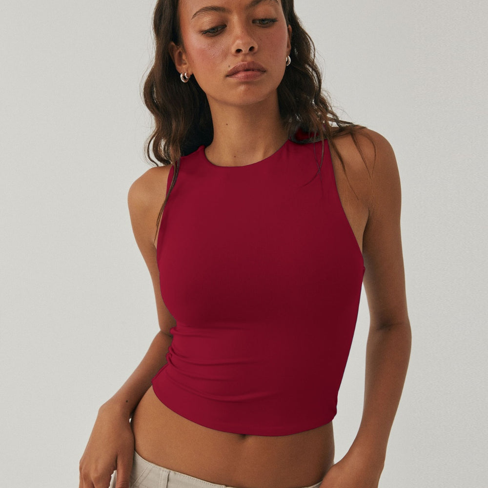 
                      
                        Round Neck Cropped Tank
                      
                    