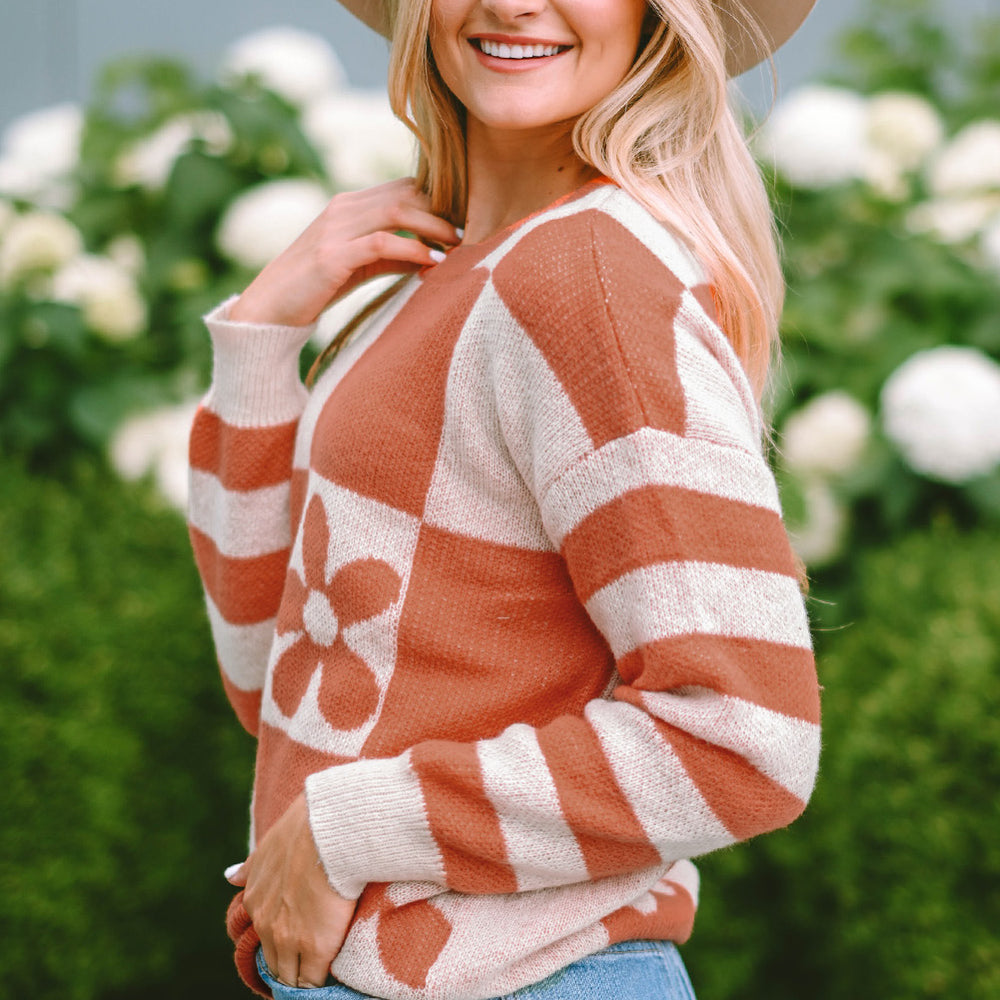 
                      
                        Contrast Round Neck Long Sleeve Sweater
                      
                    