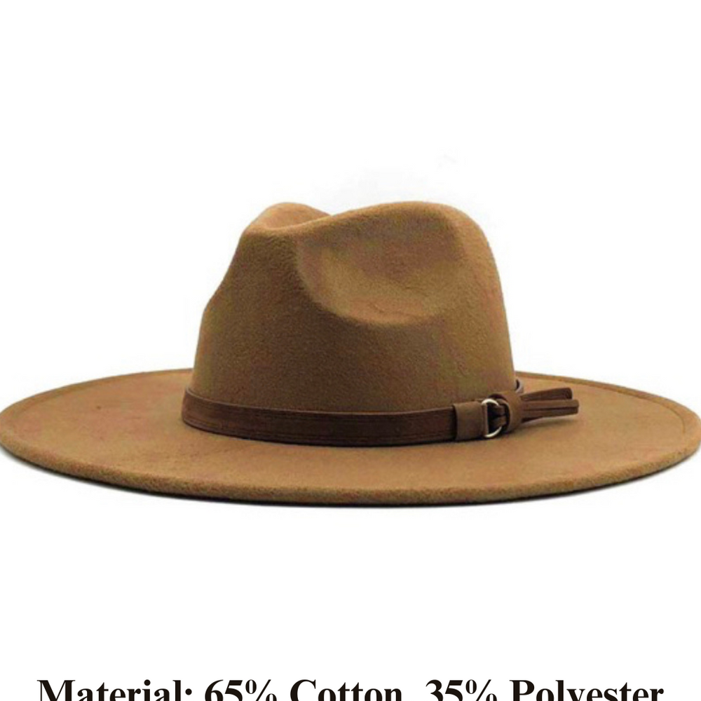 
                      
                        Wide Brim Fedora Hats With Brown Belt | Light Khaki
                      
                    