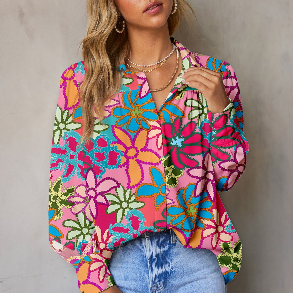 
                      
                        Printed Collared Neck Long Sleeve Shirt
                      
                    