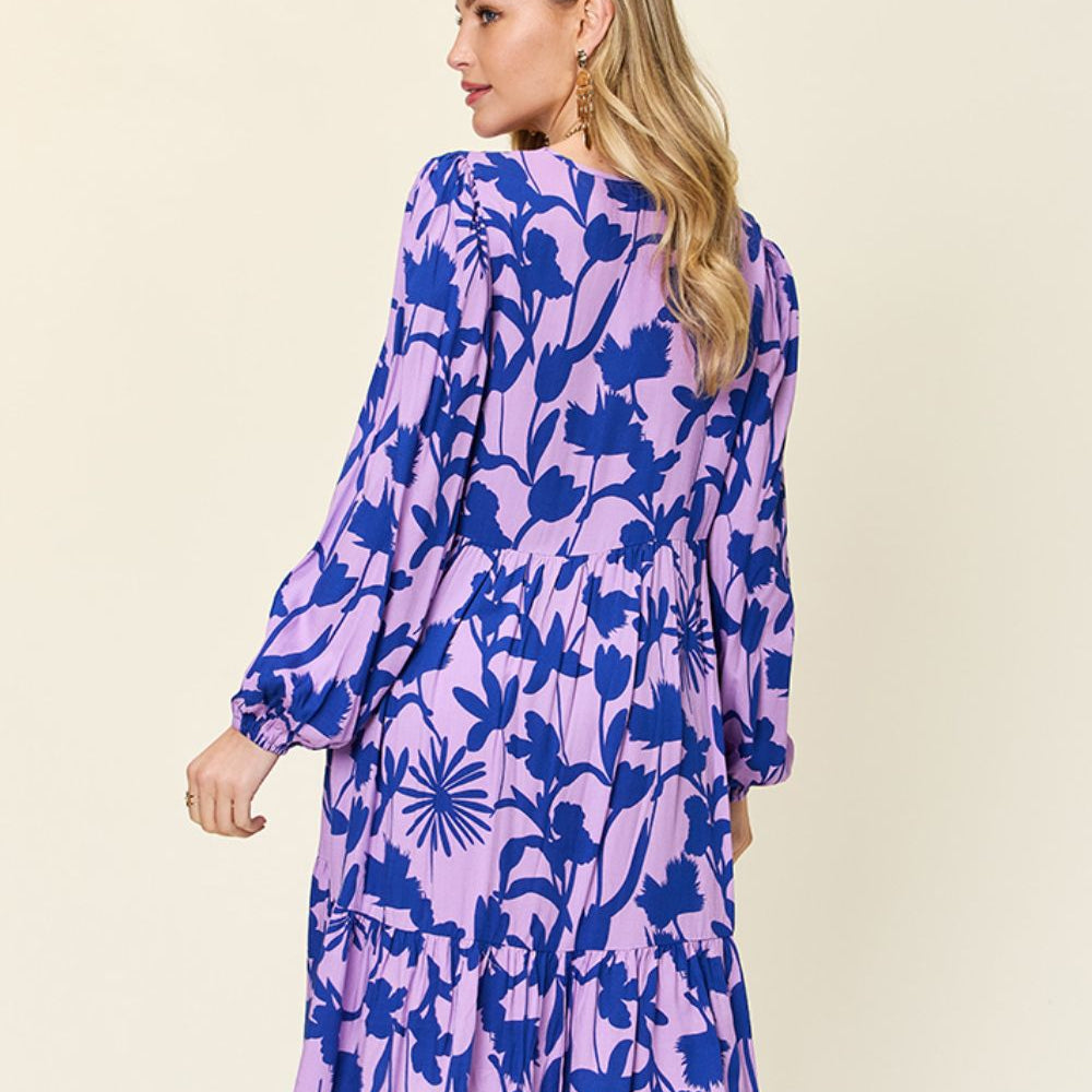 
                      
                        Double Take Full Size Printed Ruffle Hem Dress with Pocket
                      
                    