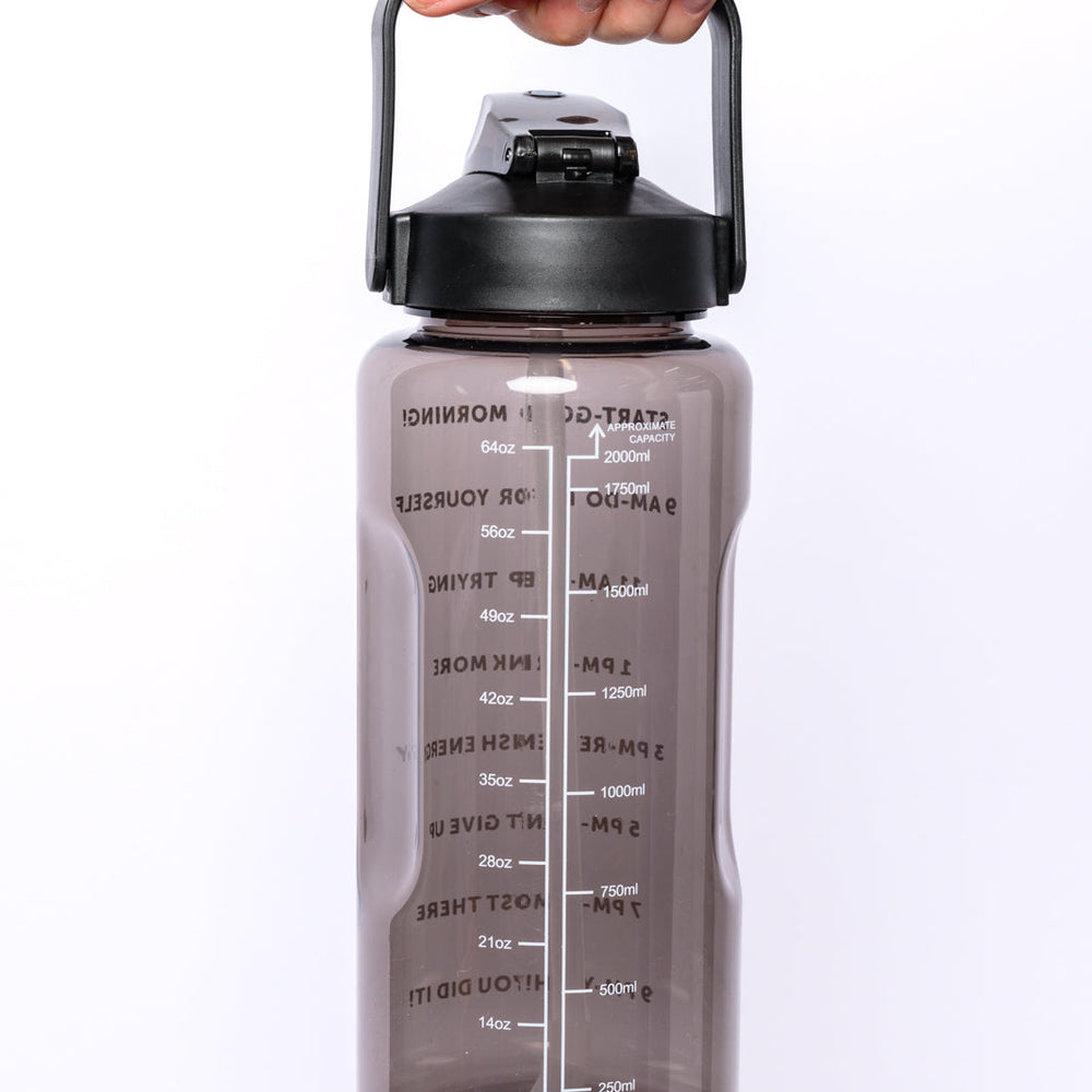 Elevated Water Tracking Bottle in Black