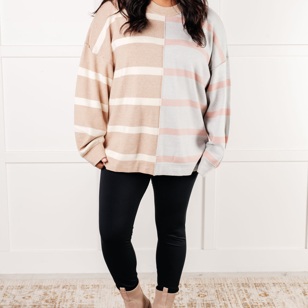 
                      
                        Exceptional Thought Striped Patchwork Sweater
                      
                    