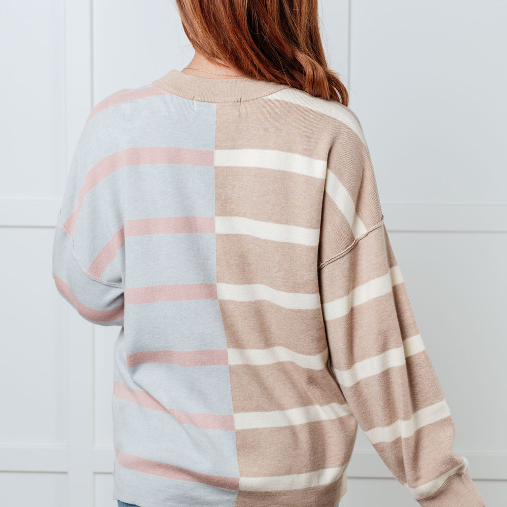 
                      
                        Exceptional Thought Striped Patchwork Sweater
                      
                    